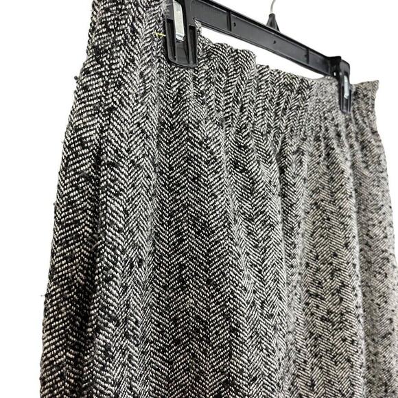 J Crew Womens Tweed Herringbone Pull On Gray Black Mini Skirt Wool Blend sz 10 - Picture 6 of 16